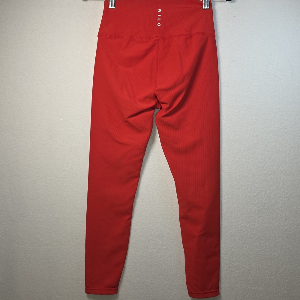 WILO The Label Red Ribbed High Rise Leggings Sz M - Picture 2 of 8